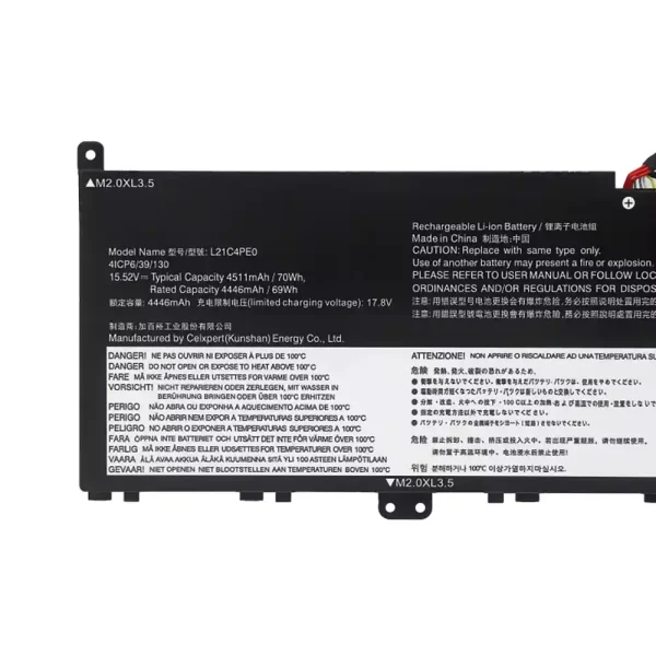 Bateria Notebook Lenovo L21C4PE0 L21D4PE0 L21M4PE0 L21M4PC7 L21C4PC7 L21C4PC4 - Imagem 3