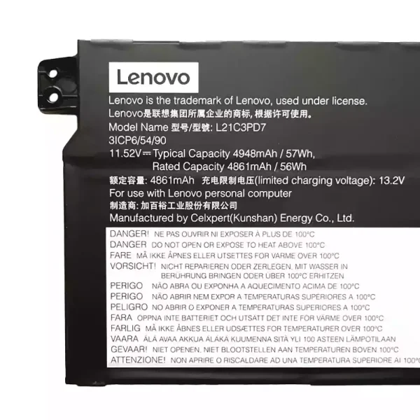 Bateria Notebook LENOVO L21C3PD7 L21M3PD7 - Imagem 3