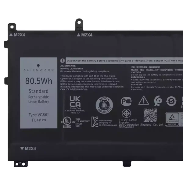 Bateria Notebook DELL VG661 V4N84,DELL Alienware x14 R1 R2 - Imagem 3