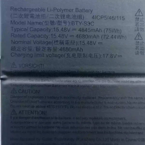 Bateria Notebook MSI BTY-S3C - Image 3