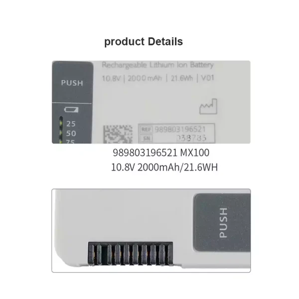 Bateria de reposição para Philips IntelliVue X3,MX100,MX700 - Imagem 4