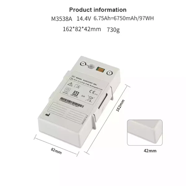 Bateria de reposição para PHILIPS HeartStart MRx M3538A M3535A M3536A M3535-60992 - Imagem 2