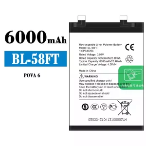 Bateria BL-58FT para Tecno POVA 6
