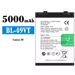 Bateria BL-49VT para Tecno Camon 30
