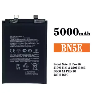 Bateria BN5E para Xiaomi Redmi Note 11 Pro 5G / POCO X4 PRO 5G