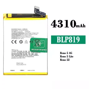 Bateria BLP819 para OPPO Reno 5 4G /Reno 6 4G /F19 Pro Plus /Reno 5 Lite /Reno 5Z