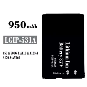 Bateria LGIP-531A para LG 450/500G/A110/A133/A170/AN160