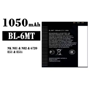 Bateria BL-6MT para Nokia NK N81/N82/6720/E51/E51i