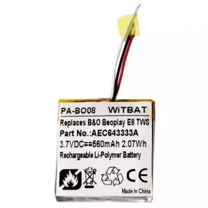 Bateria de reposição para B&O B'eoplay E8, Be'oplay E8 TWS Case,AEC643333A
