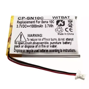 Bateria de reposição para Sena 10C 10C Pro Motorcycle Bluetooth Headset Camera