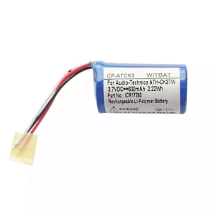 Bateria de reposição para Audio-Technica ATH-CK3TW estojo de carregamento,ICR17280